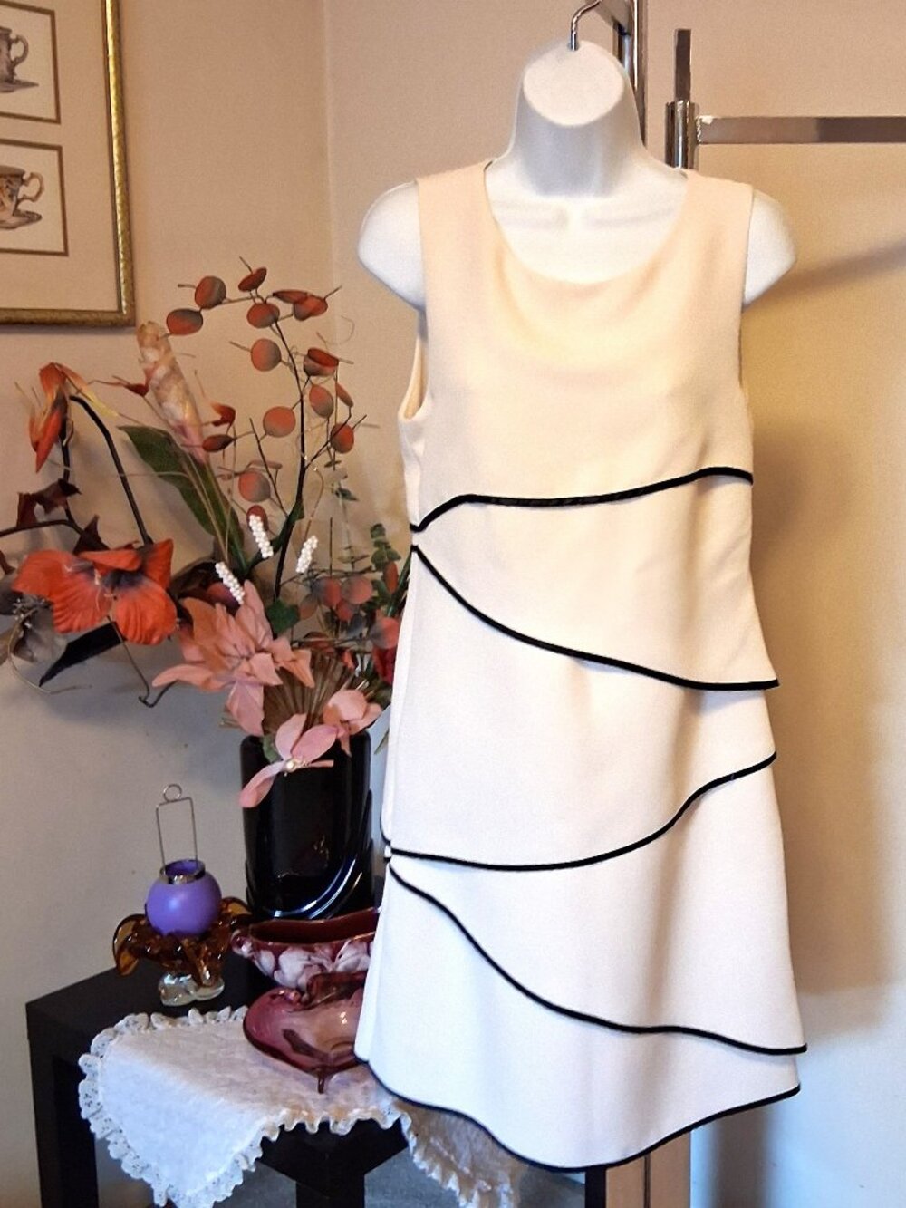 NWOT RINASCIMENTO Unique Well Tailored Artistic Design White Tiered Dress 10 - Picture 1 of 12